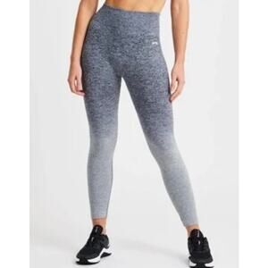 AYBL Pulse Ombré Seamless Gray Marl Workout Lifting Compression Leggings Large